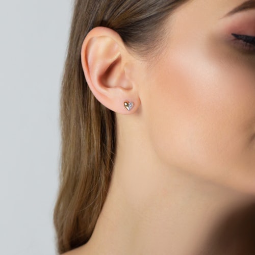 Kolczyki serce Savicki: złote, diamenty